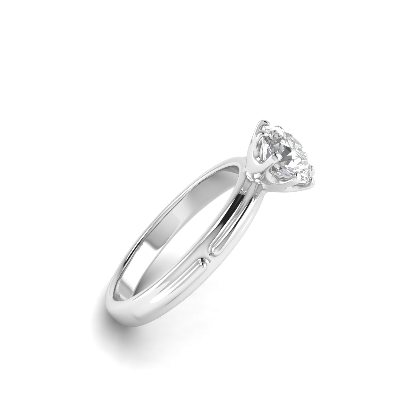 White Gold Studded 1 Carat Lab Grown Diamond Ring-E Color VS1 Clarity.